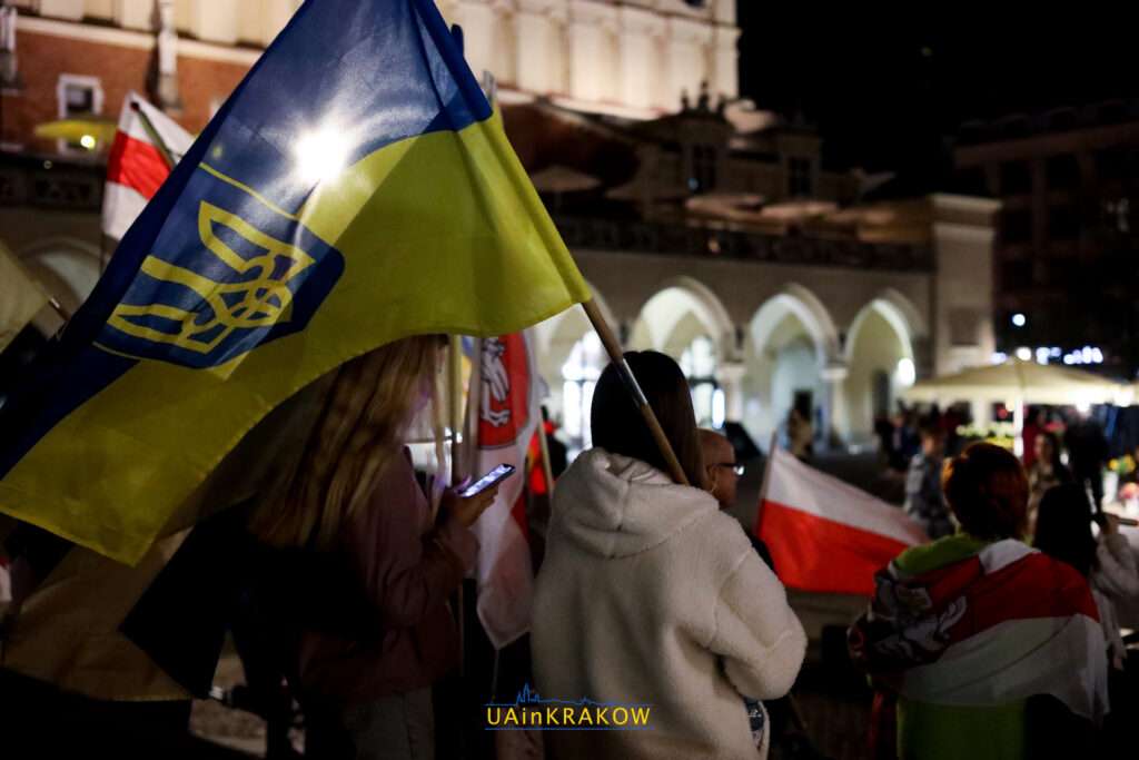 “У нас всіх одна ціль — перемога України”: учасники протестів на Площі Ринок у Кракові
